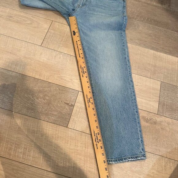 Madewell Mens Light Wash Straight-Leg Denim Jeans W33 L30 Slim Cotton Blend - Picture 2 of 9